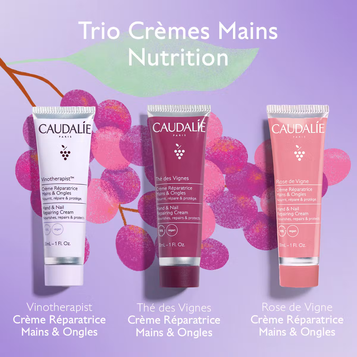 Caudalie coffret trio crèmes mains Caudalie coffret trio crèmes mains