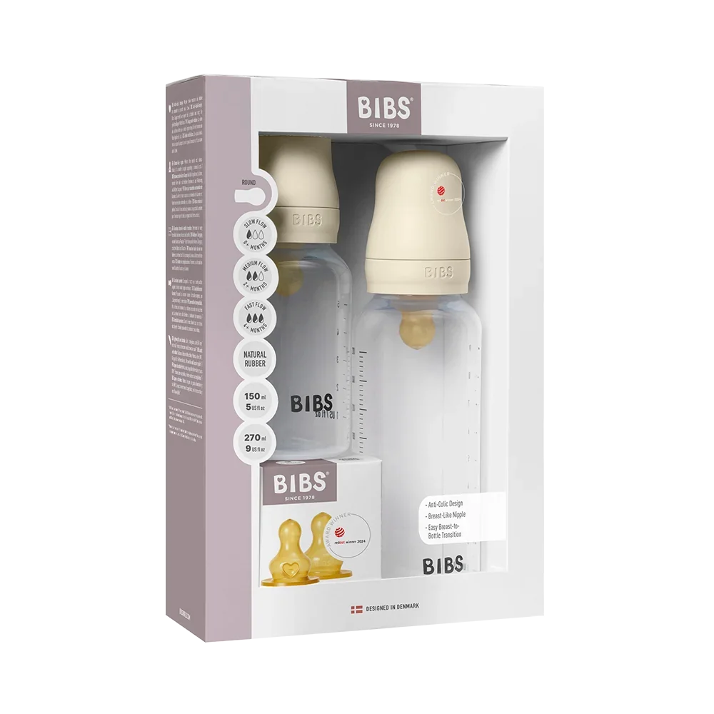 Bibs set évolutif 2 biberon pp sans bpa 150ml/270ml avec tétines en latex - ivory Bibs set évolutif 2 biberon pp sans bpa 150ml/270ml avec tétines en latex - ivory