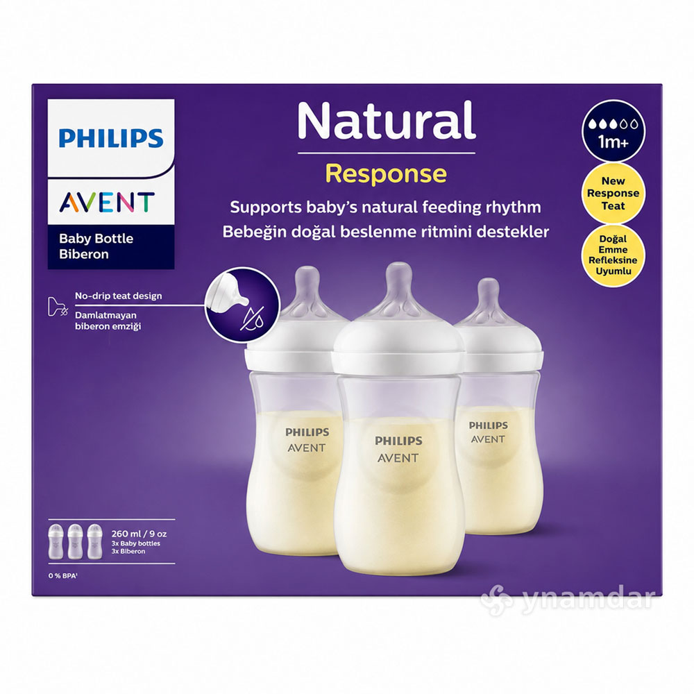 Avent natural response lot de 3 biberons de 260 ml Avent natural response lot de 3 biberons de 260 ml