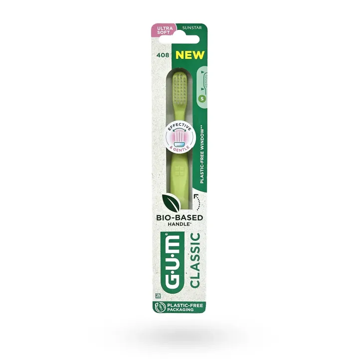Gum brosse à dents biosourcée ultra souple classic 408 Gum brosse à dents biosourcée ultra souple classic 408