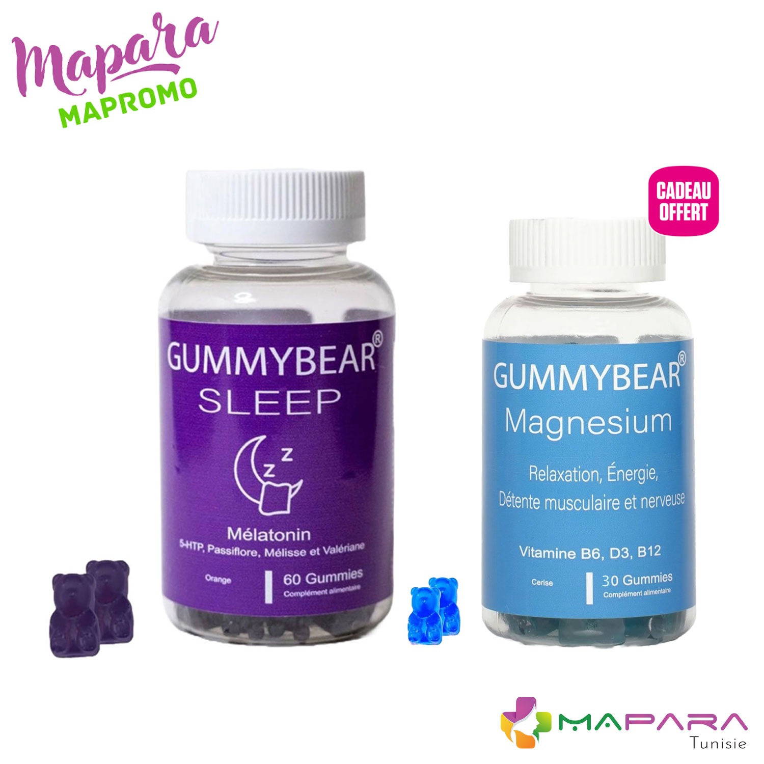 Gummybear sommeil et détente sleep 60 gummies + magnesium 30 gummies offert Gummybear sommeil et détente sleep 60 gummies + magnesium 30 gummies offert