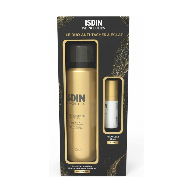 Isdin isdinceutics le duo anti-taches et éclat mousse essential purifier 150ml + sérum melaclear offert Isdin isdinceutics le duo anti-taches et éclat mousse essential purifier 150ml + sérum melaclear offert