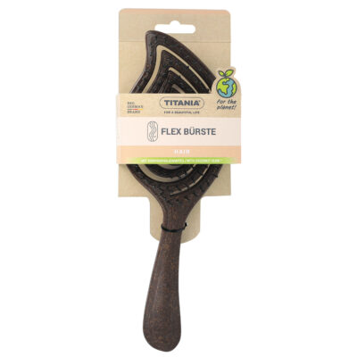 Titania Brosse Demelante Flexible Forme Feuille avec Fibre de Coco 23cm - 2878