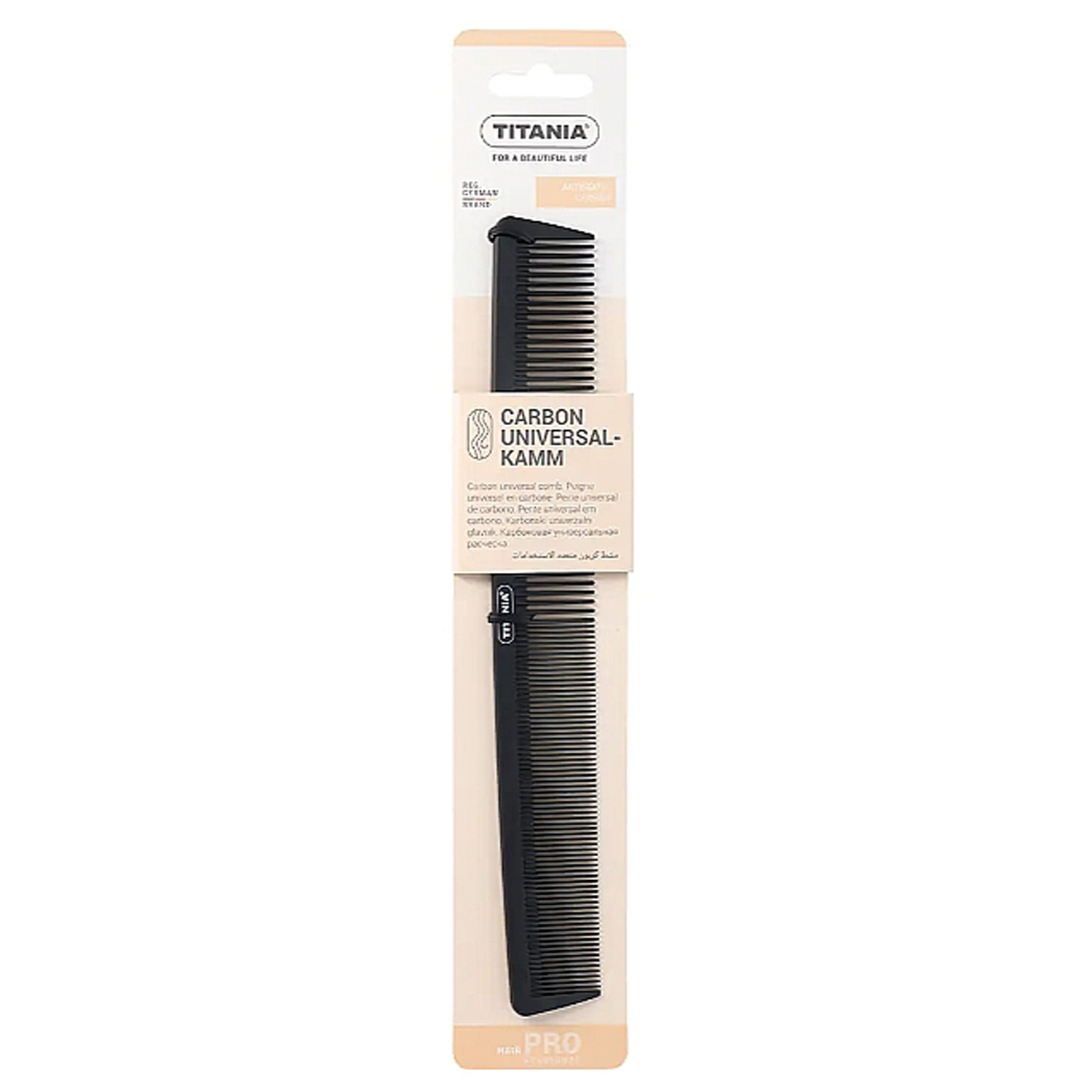 Titania peigne en carbone 22. 5cm - 1801/c Titania peigne en carbone 22. 5cm - 1801/c