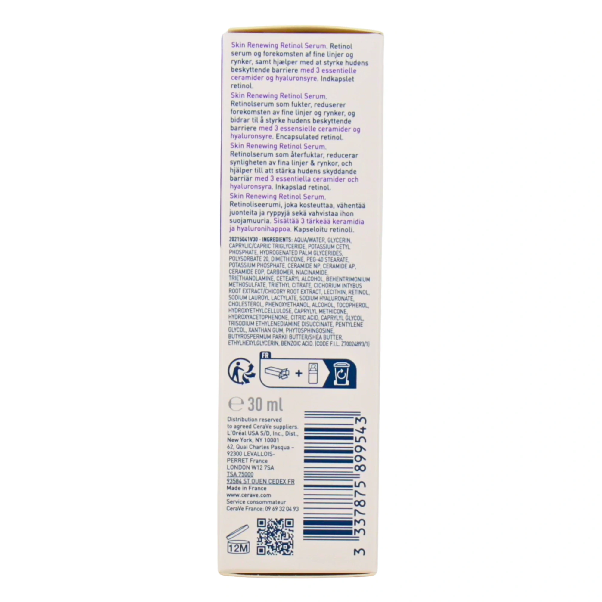 Cerave skin renewing sérum rétinol 30ml Cerave skin renewing sérum rétinol 30ml